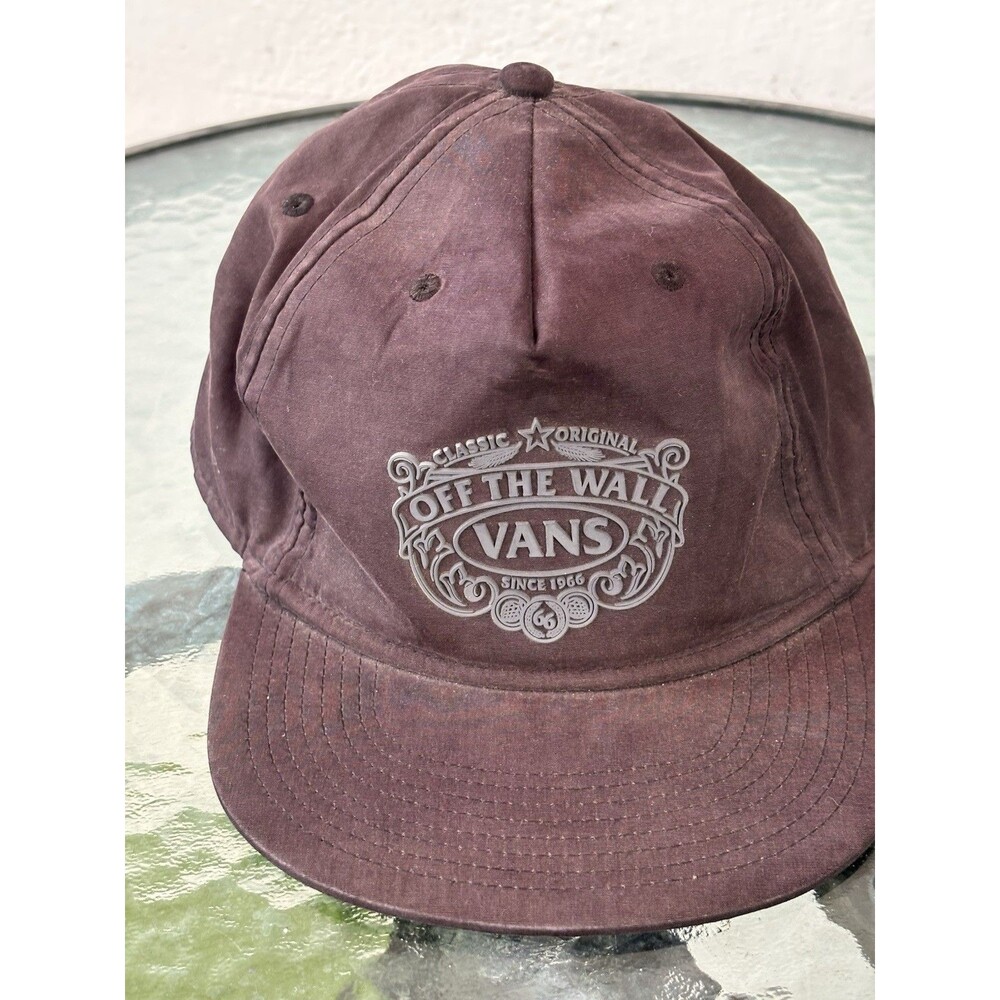 Vans Off The Wall Suede Charcoal Blacked Out Big Logo Trucker Style Snapback Hat